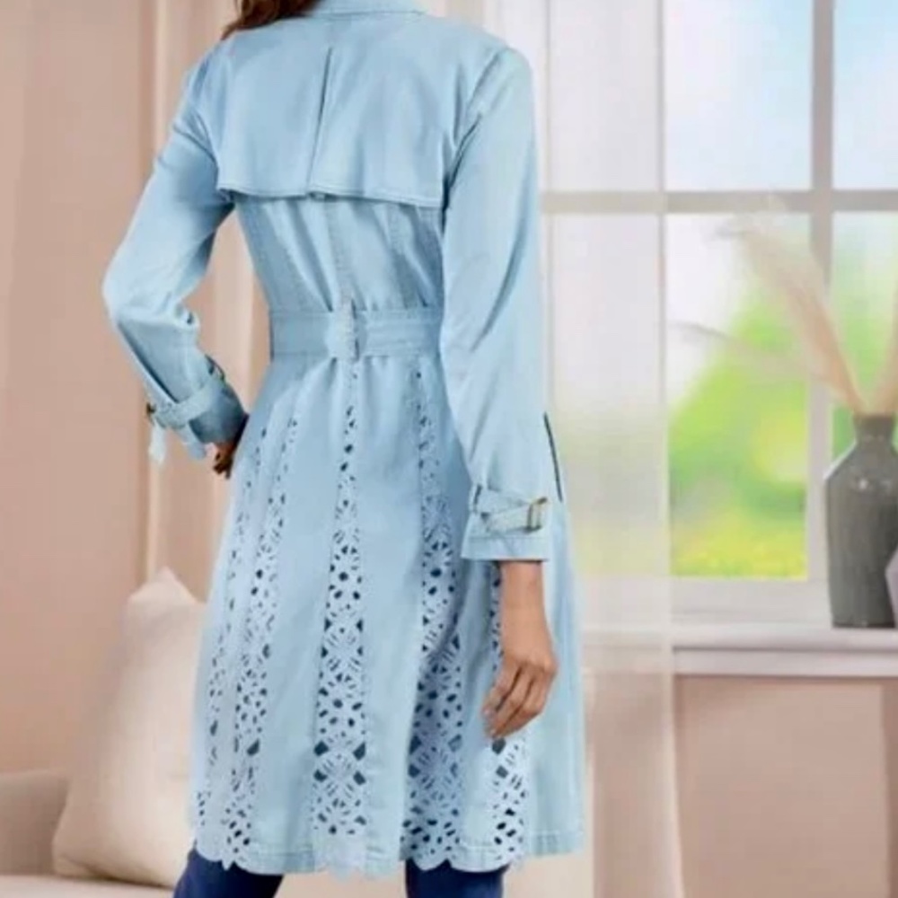 NWT Soft Surroundings Lior Trenchcoat Denim